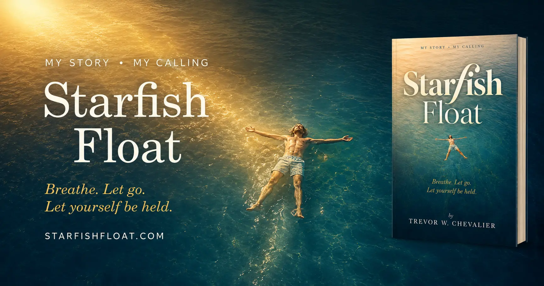 The three-dimensional Starfish Float book centered over the water that inspired its cover